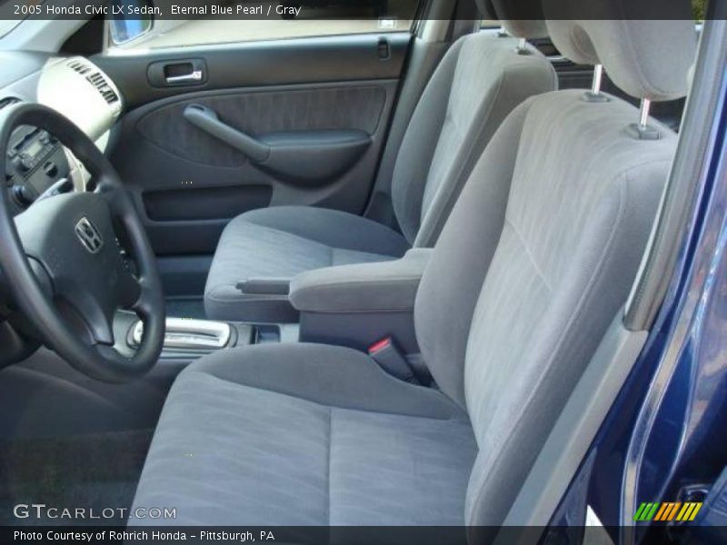 Eternal Blue Pearl / Gray 2005 Honda Civic LX Sedan