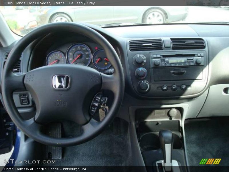 Eternal Blue Pearl / Gray 2005 Honda Civic LX Sedan