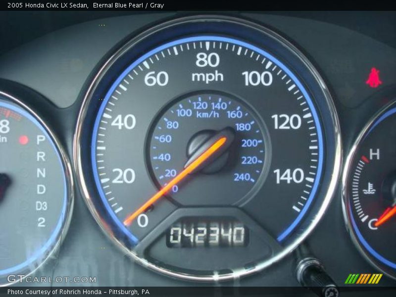 Eternal Blue Pearl / Gray 2005 Honda Civic LX Sedan