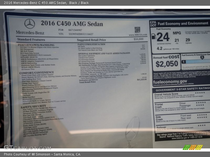 Black / Black 2016 Mercedes-Benz C 450 AMG Sedan