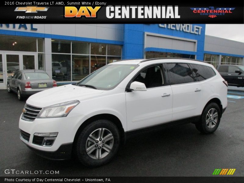 Summit White / Ebony 2016 Chevrolet Traverse LT AWD