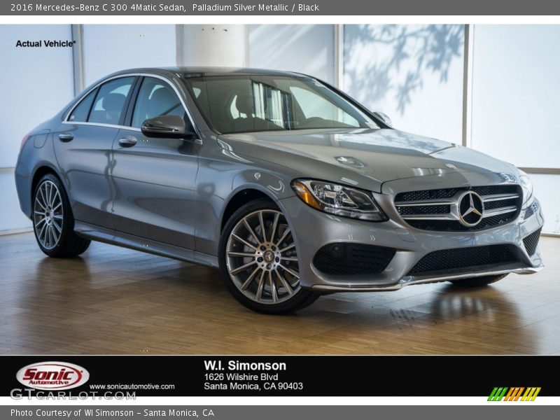 Palladium Silver Metallic / Black 2016 Mercedes-Benz C 300 4Matic Sedan