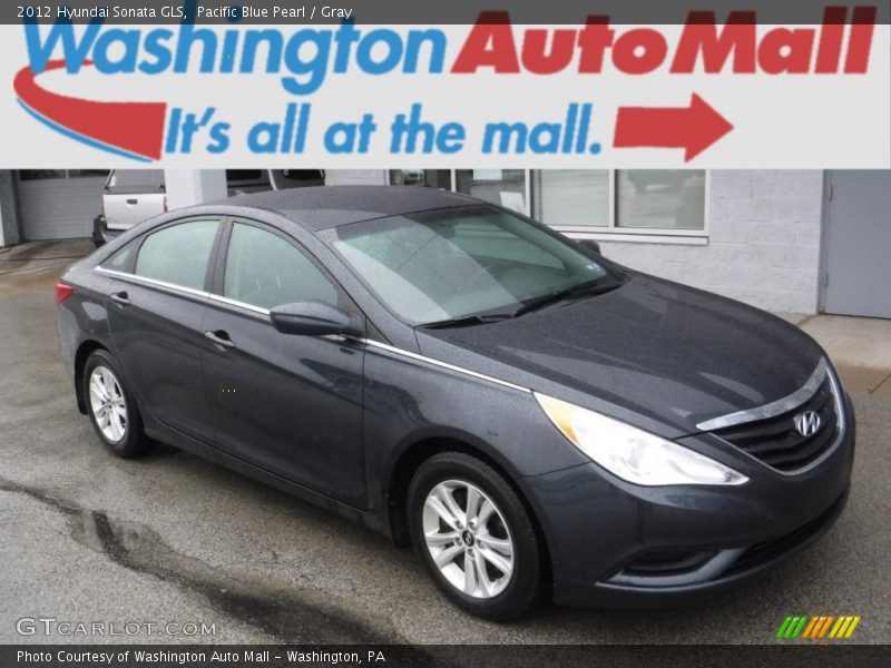 Pacific Blue Pearl / Gray 2012 Hyundai Sonata GLS