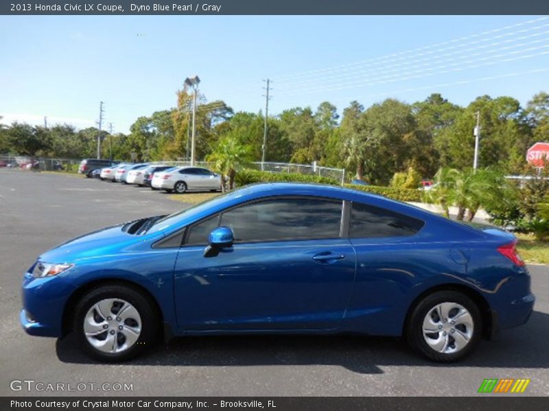 Dyno Blue Pearl / Gray 2013 Honda Civic LX Coupe