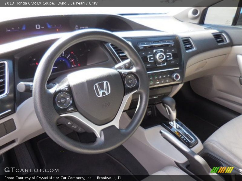 Dyno Blue Pearl / Gray 2013 Honda Civic LX Coupe