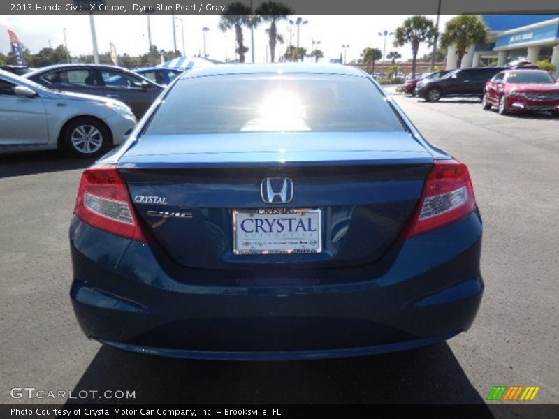 Dyno Blue Pearl / Gray 2013 Honda Civic LX Coupe