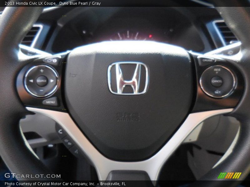 Dyno Blue Pearl / Gray 2013 Honda Civic LX Coupe