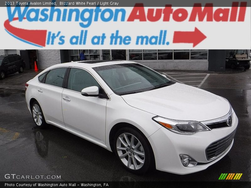 Blizzard White Pearl / Light Gray 2013 Toyota Avalon Limited