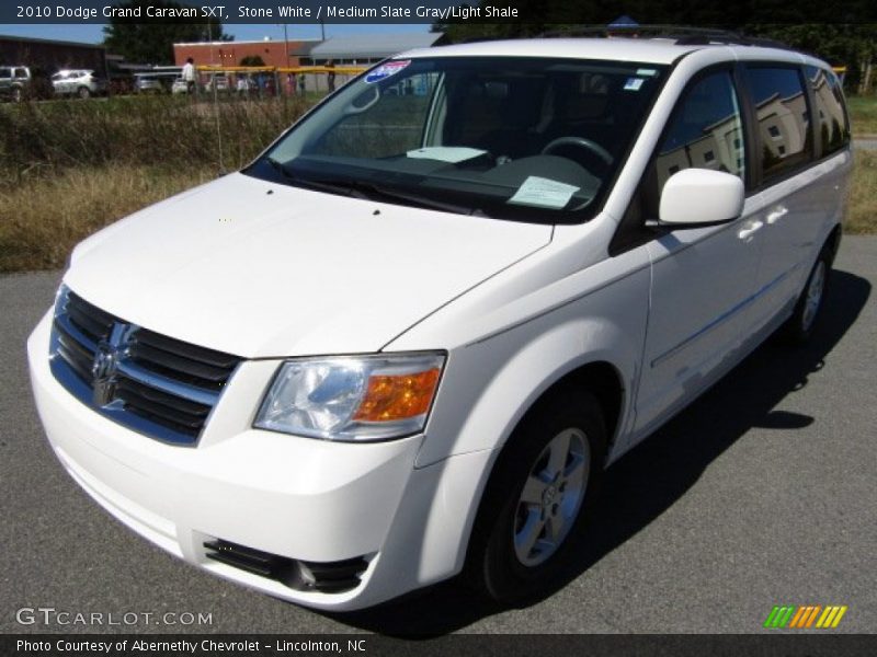 Stone White / Medium Slate Gray/Light Shale 2010 Dodge Grand Caravan SXT
