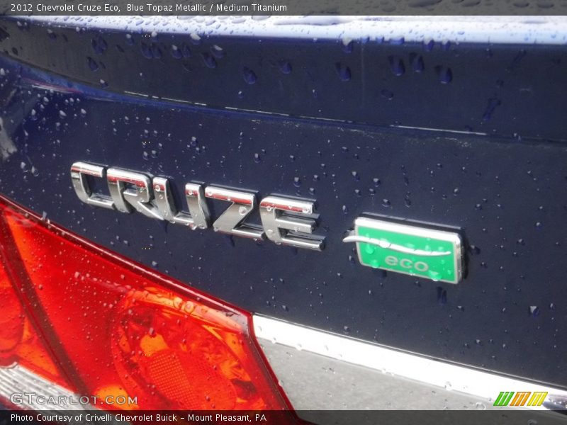 Blue Topaz Metallic / Medium Titanium 2012 Chevrolet Cruze Eco