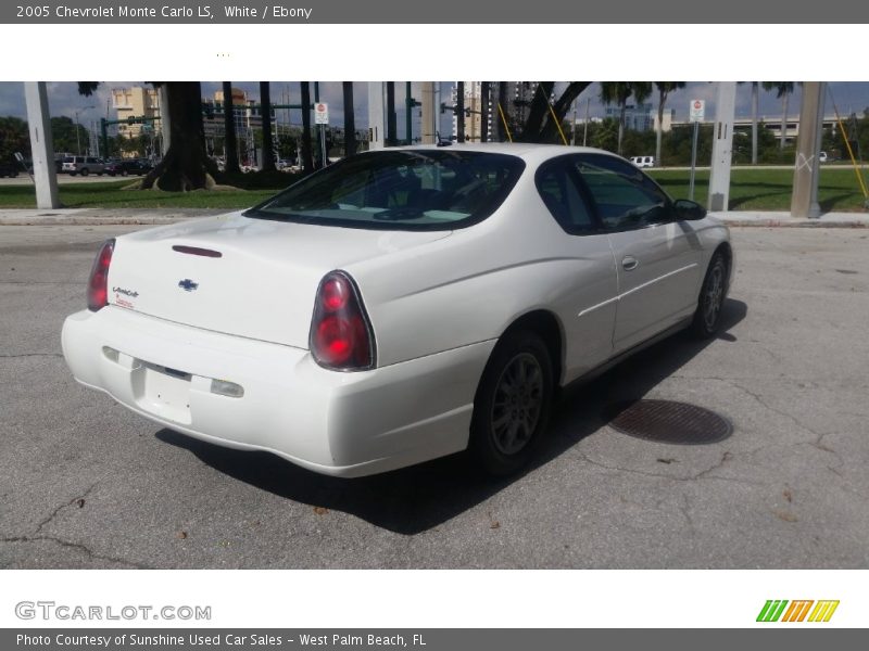 White / Ebony 2005 Chevrolet Monte Carlo LS