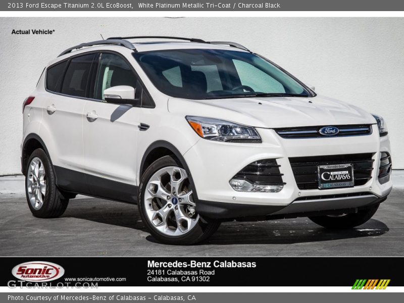 White Platinum Metallic Tri-Coat / Charcoal Black 2013 Ford Escape Titanium 2.0L EcoBoost