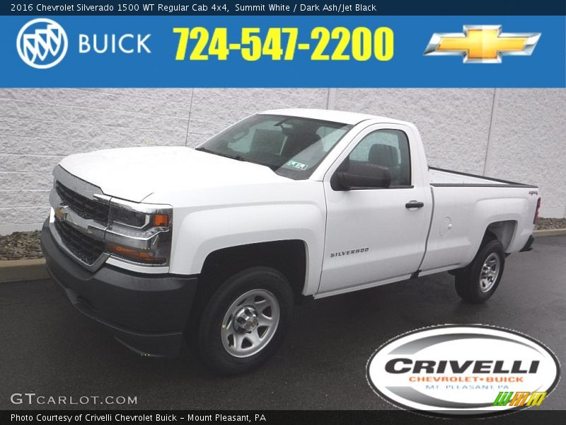 Summit White / Dark Ash/Jet Black 2016 Chevrolet Silverado 1500 WT Regular Cab 4x4