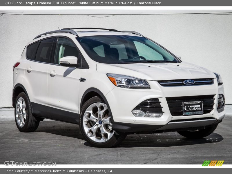 White Platinum Metallic Tri-Coat / Charcoal Black 2013 Ford Escape Titanium 2.0L EcoBoost