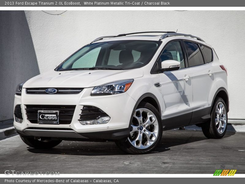 White Platinum Metallic Tri-Coat / Charcoal Black 2013 Ford Escape Titanium 2.0L EcoBoost