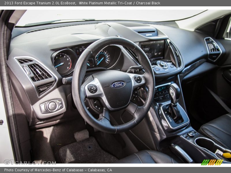 White Platinum Metallic Tri-Coat / Charcoal Black 2013 Ford Escape Titanium 2.0L EcoBoost