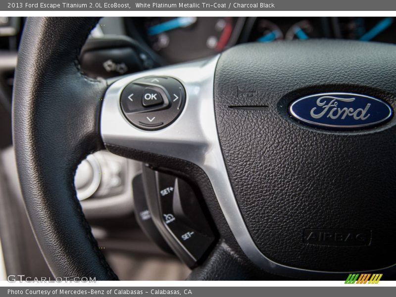 White Platinum Metallic Tri-Coat / Charcoal Black 2013 Ford Escape Titanium 2.0L EcoBoost