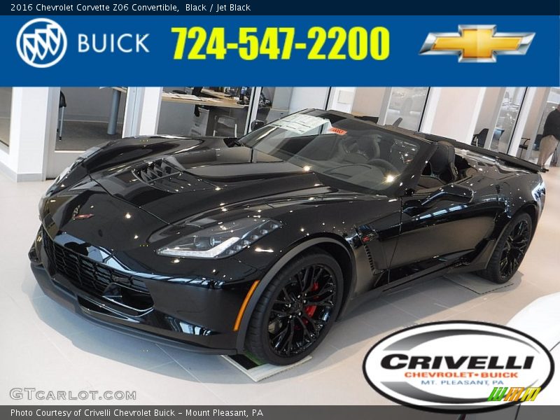 Black / Jet Black 2016 Chevrolet Corvette Z06 Convertible