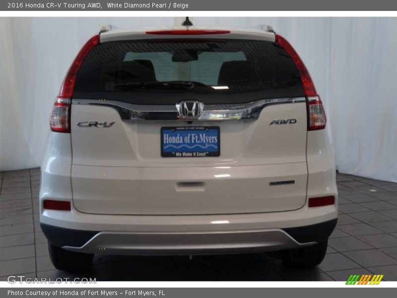 White Diamond Pearl / Beige 2016 Honda CR-V Touring AWD