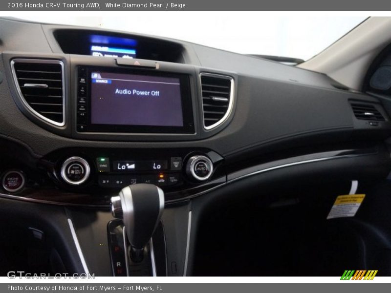 White Diamond Pearl / Beige 2016 Honda CR-V Touring AWD
