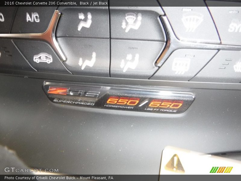 Black / Jet Black 2016 Chevrolet Corvette Z06 Convertible
