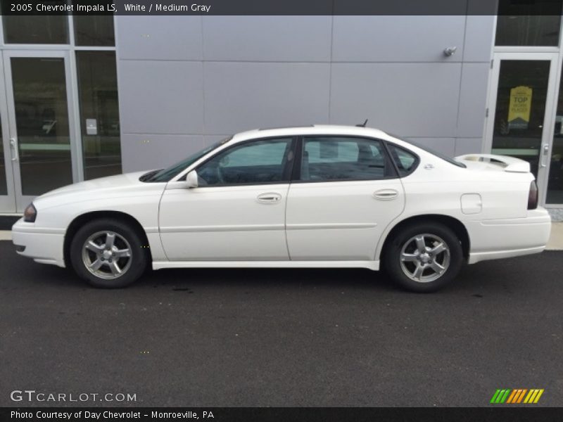 White / Medium Gray 2005 Chevrolet Impala LS