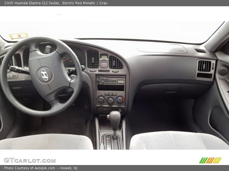 Electric Red Metallic / Gray 2005 Hyundai Elantra GLS Sedan