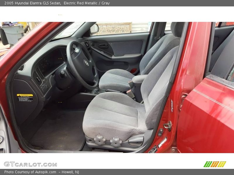 Electric Red Metallic / Gray 2005 Hyundai Elantra GLS Sedan