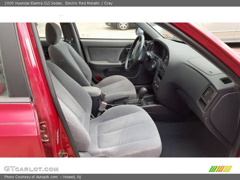 Electric Red Metallic / Gray 2005 Hyundai Elantra GLS Sedan