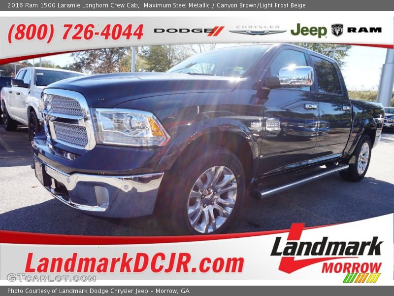 Maximum Steel Metallic / Canyon Brown/Light Frost Beige 2016 Ram 1500 Laramie Longhorn Crew Cab