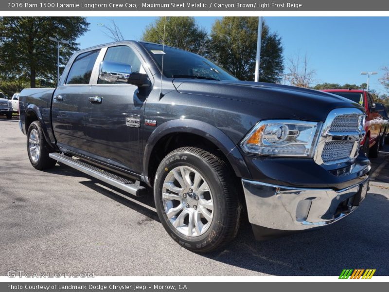 Maximum Steel Metallic / Canyon Brown/Light Frost Beige 2016 Ram 1500 Laramie Longhorn Crew Cab