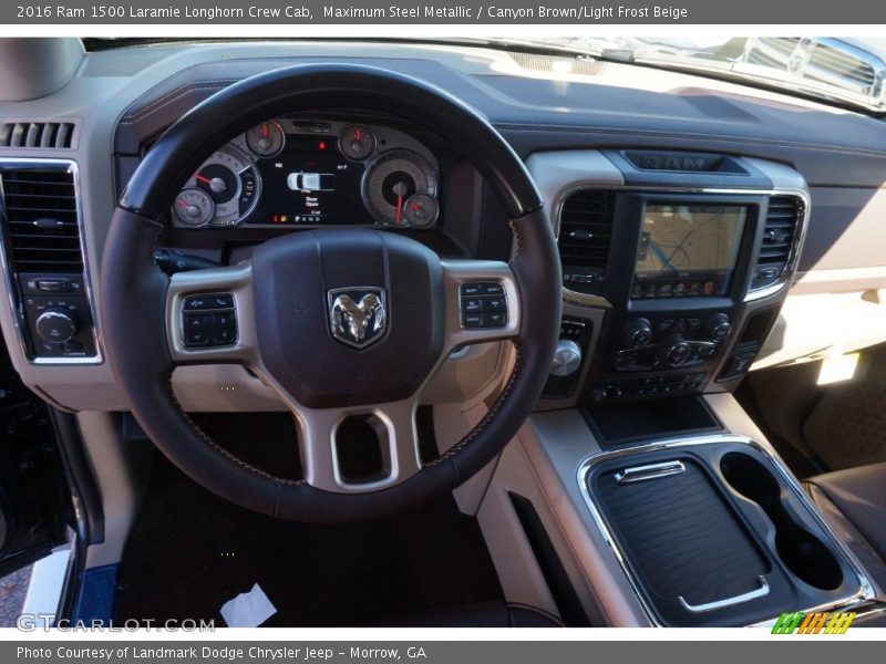 Maximum Steel Metallic / Canyon Brown/Light Frost Beige 2016 Ram 1500 Laramie Longhorn Crew Cab