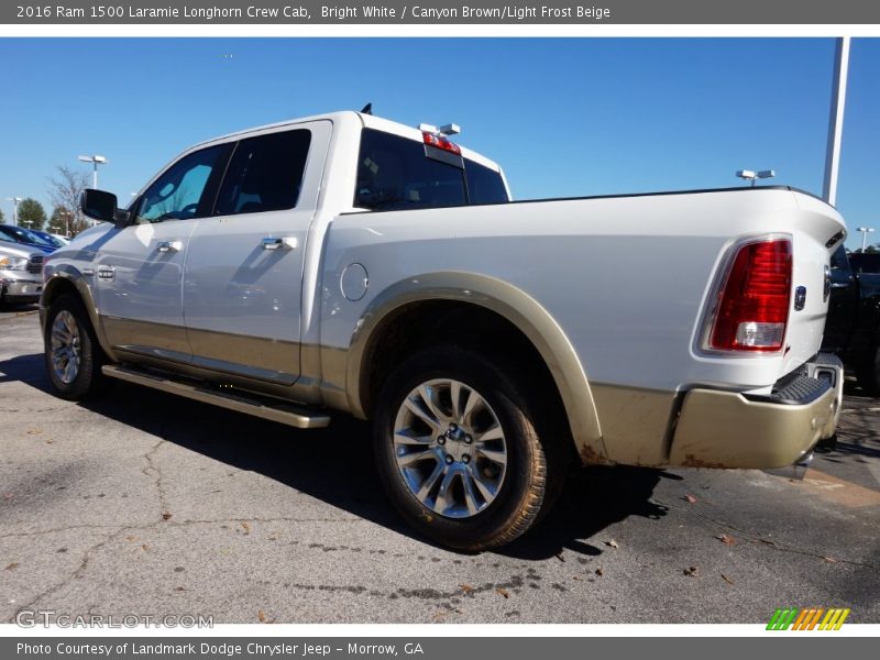 Bright White / Canyon Brown/Light Frost Beige 2016 Ram 1500 Laramie Longhorn Crew Cab