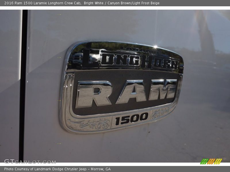 Bright White / Canyon Brown/Light Frost Beige 2016 Ram 1500 Laramie Longhorn Crew Cab