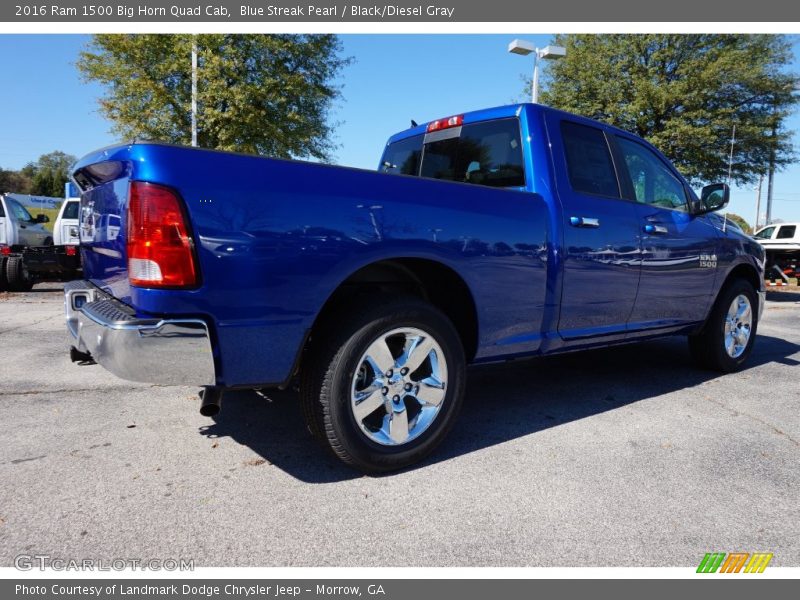 Blue Streak Pearl / Black/Diesel Gray 2016 Ram 1500 Big Horn Quad Cab