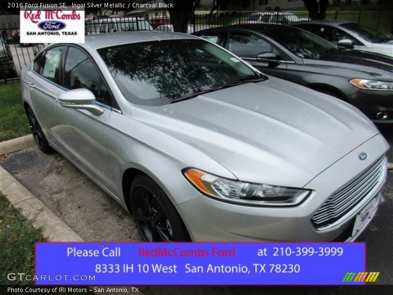 Ingot Silver Metallic / Charcoal Black 2016 Ford Fusion SE