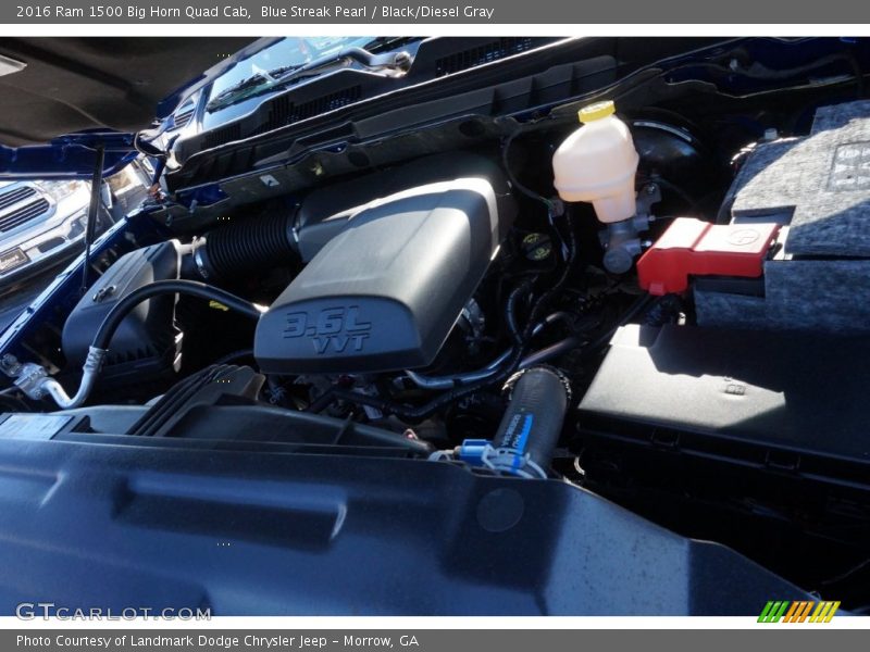 Blue Streak Pearl / Black/Diesel Gray 2016 Ram 1500 Big Horn Quad Cab