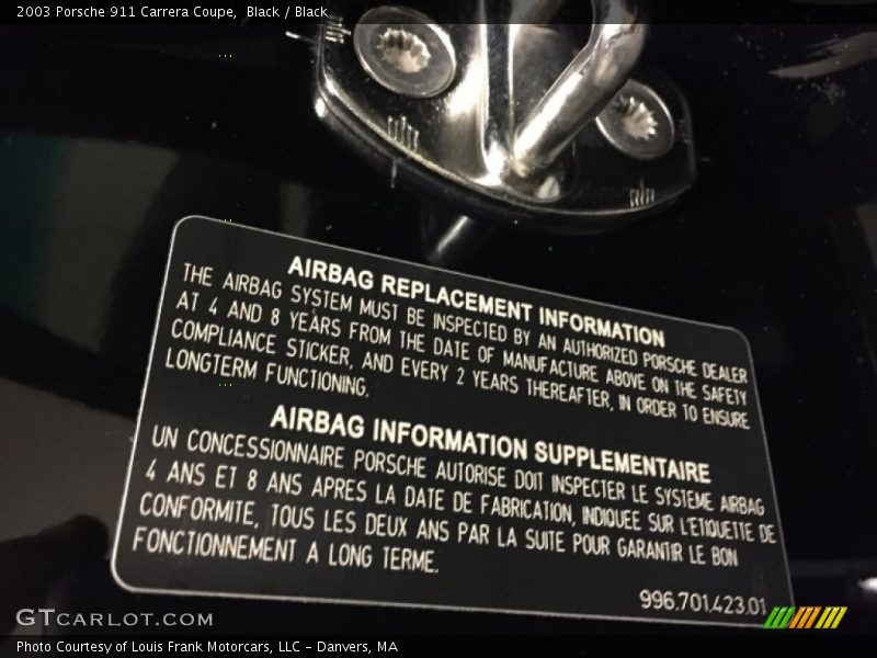 Black / Black 2003 Porsche 911 Carrera Coupe
