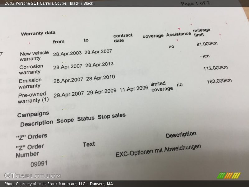 Black / Black 2003 Porsche 911 Carrera Coupe