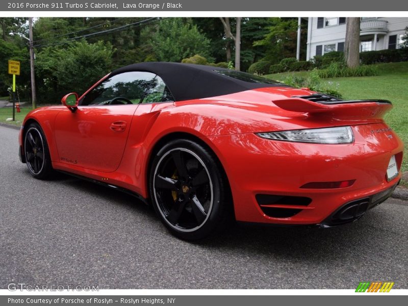 Lava Orange / Black 2016 Porsche 911 Turbo S Cabriolet