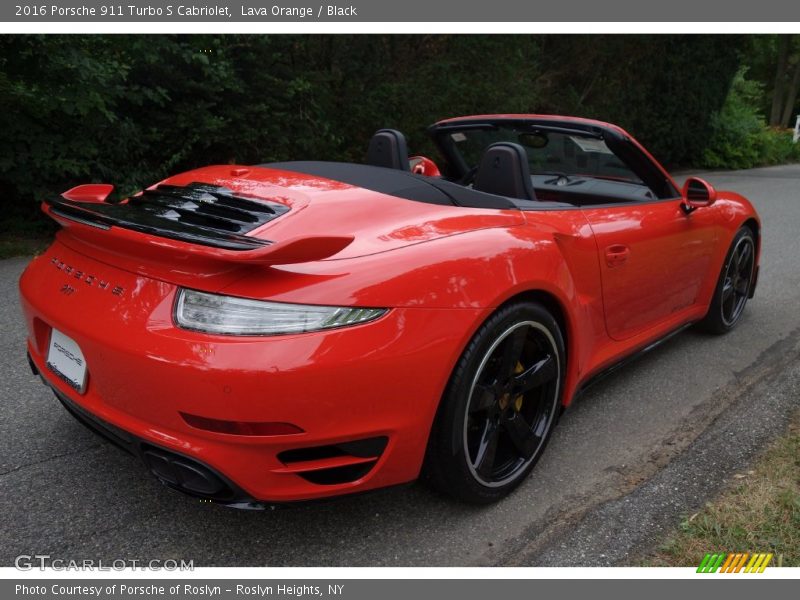 Lava Orange / Black 2016 Porsche 911 Turbo S Cabriolet