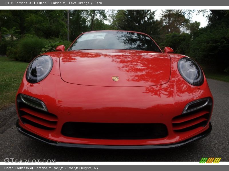 Lava Orange / Black 2016 Porsche 911 Turbo S Cabriolet
