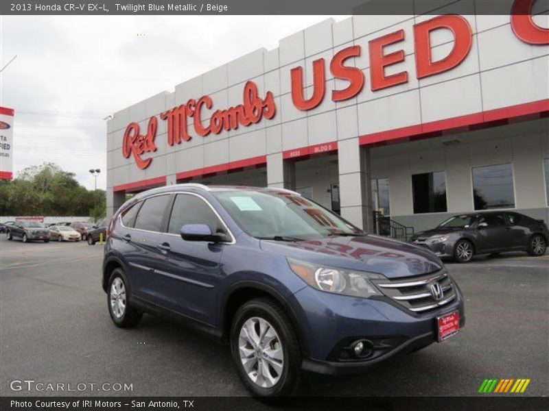 Twilight Blue Metallic / Beige 2013 Honda CR-V EX-L