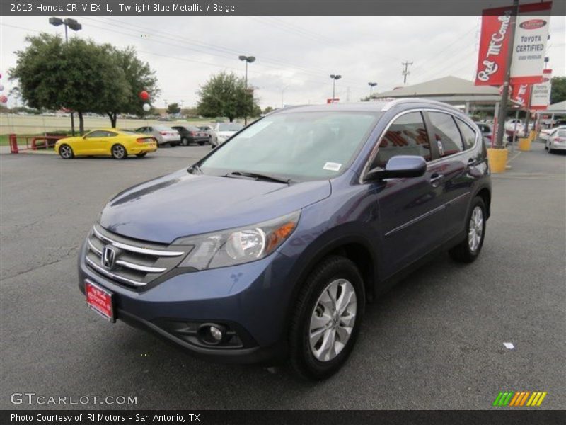 Twilight Blue Metallic / Beige 2013 Honda CR-V EX-L