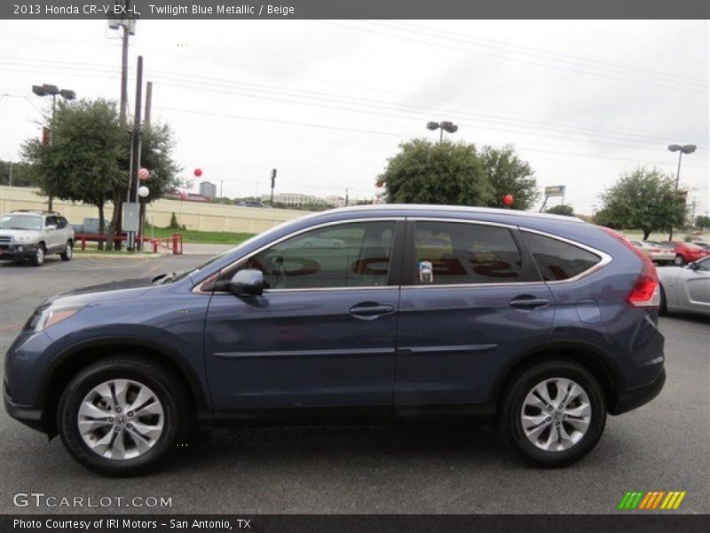 Twilight Blue Metallic / Beige 2013 Honda CR-V EX-L