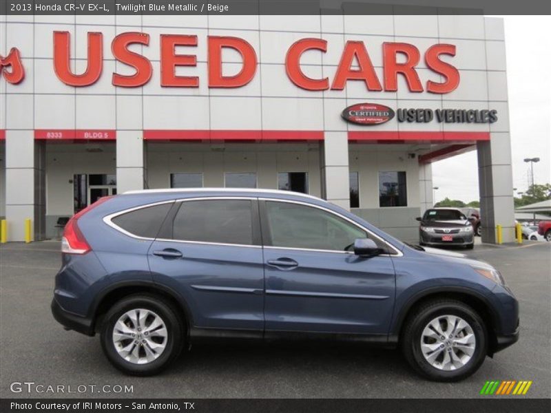 Twilight Blue Metallic / Beige 2013 Honda CR-V EX-L