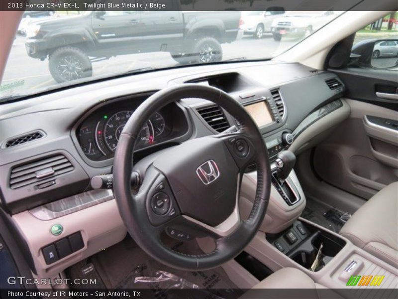 Twilight Blue Metallic / Beige 2013 Honda CR-V EX-L
