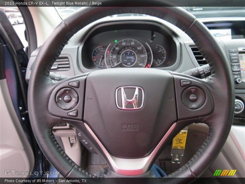 Twilight Blue Metallic / Beige 2013 Honda CR-V EX-L
