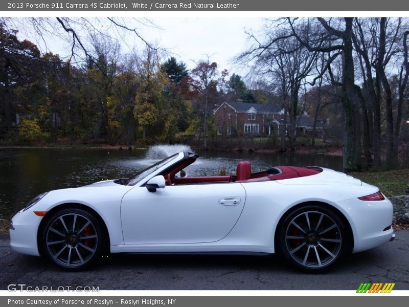 White / Carrera Red Natural Leather 2013 Porsche 911 Carrera 4S Cabriolet