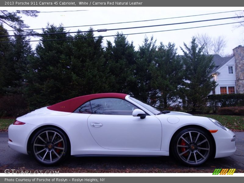 White / Carrera Red Natural Leather 2013 Porsche 911 Carrera 4S Cabriolet